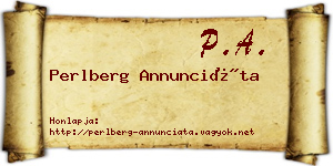 Perlberg Annunciáta névjegykártya
